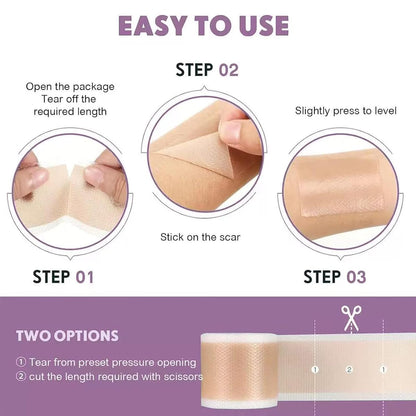 Silicone Scar Tape,Silicone Scar Sheets,Scar Tape for Surgical Scars,Silicone Scar Removal Strips for Surgical,C-Section,Tummy Tuck,Keloid Scars(1.6"X 60" Roll-1.5M) Keloid Bump Removal