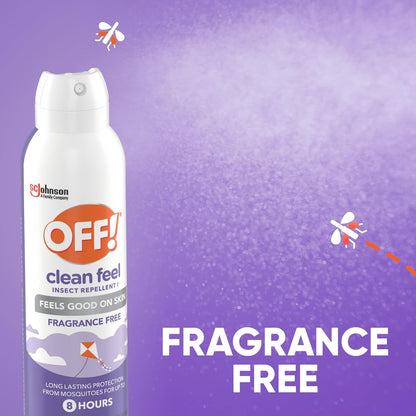 OFF! Clean Feel Insect Repellent Aerosol with 20% Picaridin - Long-Lasting Deet-Free Protection from Mosquitoes, Fragrance-Free Pest Control for Ticks & Flies, Camping, Bug Spray - 5 Oz (Pack of 2)
