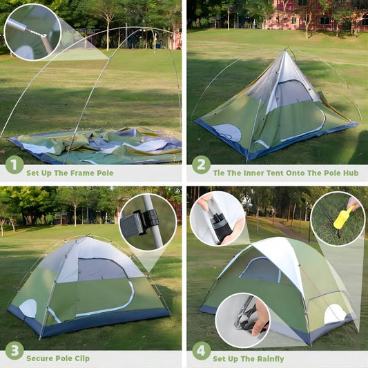 2/4 Person Tents for Camping - Lightweight Outdoor Camping Tents 7.2 Lb