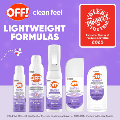 OFF! Clean Feel Insect Repellent Aerosol with 20% Picaridin - Long-Lasting Deet-Free Protection from Mosquitoes, Fragrance-Free Pest Control for Ticks & Flies, Camping, Bug Spray - 5 Oz (Pack of 2)