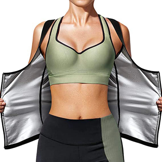 Women Sauna Shaper Vest Thermo Sweat Shapewear Tank Top Slimming Vest Waist Trainer Corset Gym Fitness Hot Workout Zipper Shirt