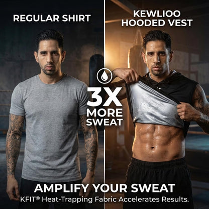 Sauna Shirt for Men Hoodie - Heat Trapping Sauna Suit Sweat Vest Hoodies, Sweat Suit Top for Fitness, Workouts