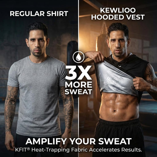 Sauna Shirt for Men Hoodie - Heat Trapping Sauna Suit Sweat Vest Hoodies, Sweat Suit Top for Fitness, Workouts