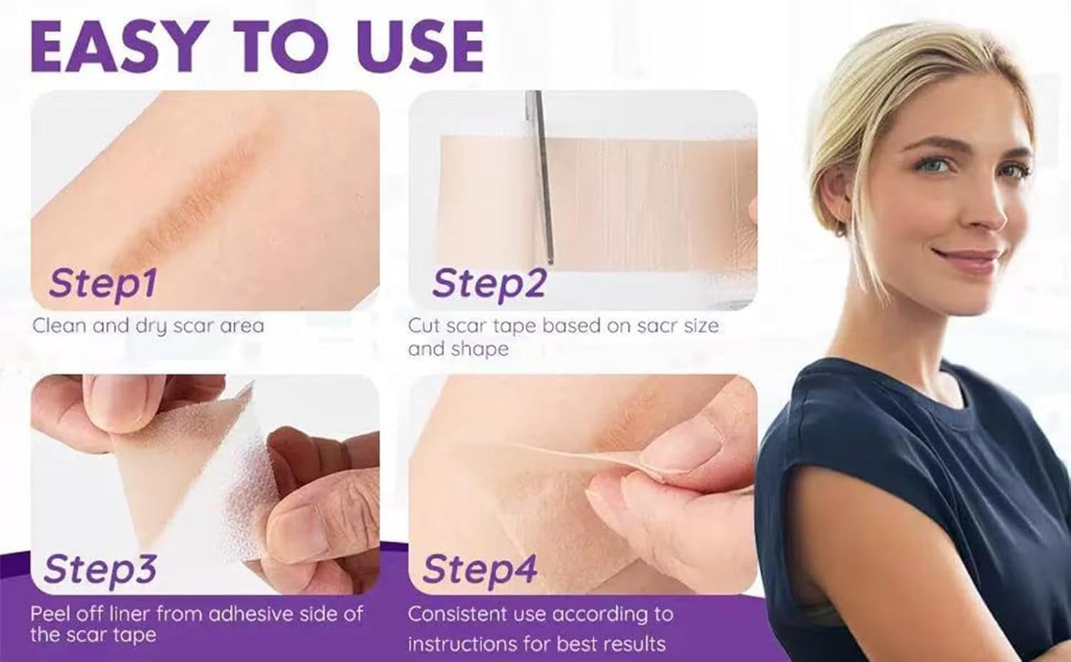 Silicone Scar Tape,Silicone Scar Sheets,Scar Tape for Surgical Scars,Silicone Scar Removal Strips for Surgical,C-Section,Tummy Tuck,Keloid Scars(1.6"X 60" Roll-1.5M) Keloid Bump Removal